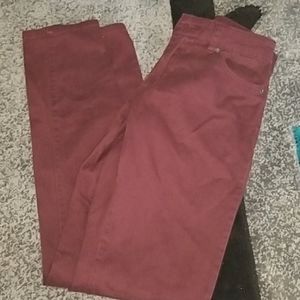 Burgundy skinny pants